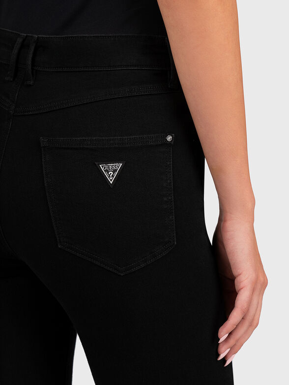 Black skinny jeans with triangular logo - 3