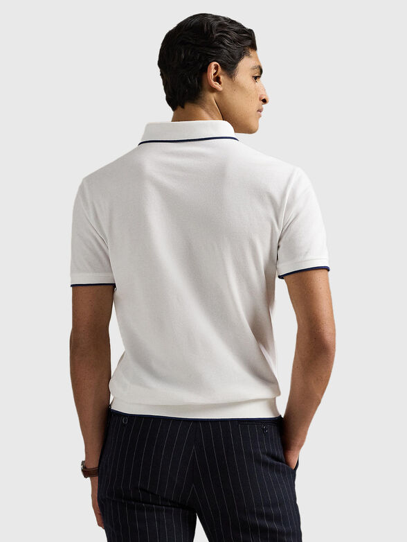 Cotton polo shirt with logo embroidery - 3
