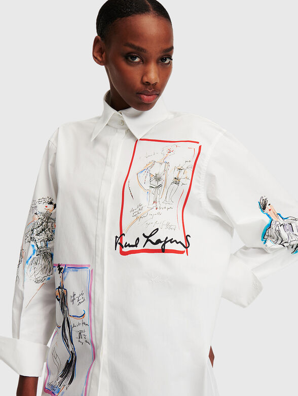 Shirt with multicoloured art print - 3