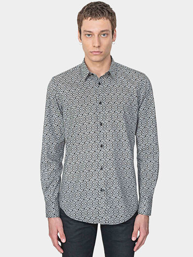 Cotton shirt with floral print - 1