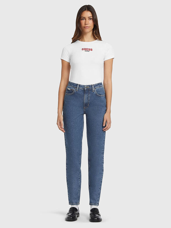 Cotton slim T-shirt with logo embroidery - 2