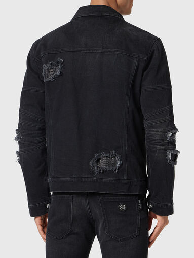 Denim jacket with snake accents  - 3