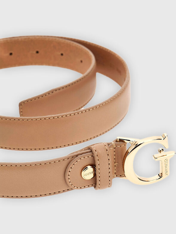 Leather belt with logo buckle - 2
