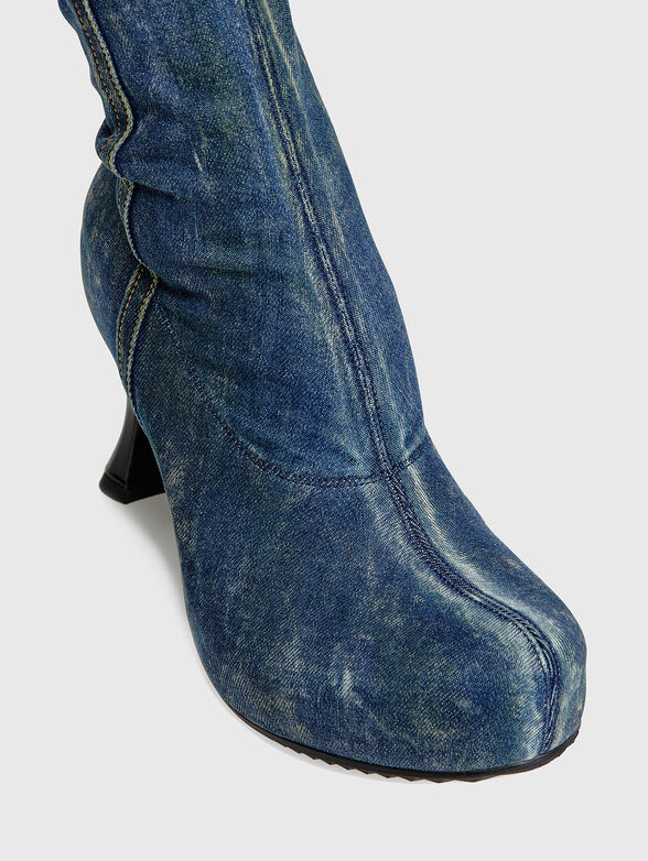 D-WOODSTOCK TBT Over-the-knee boots in denim - 5