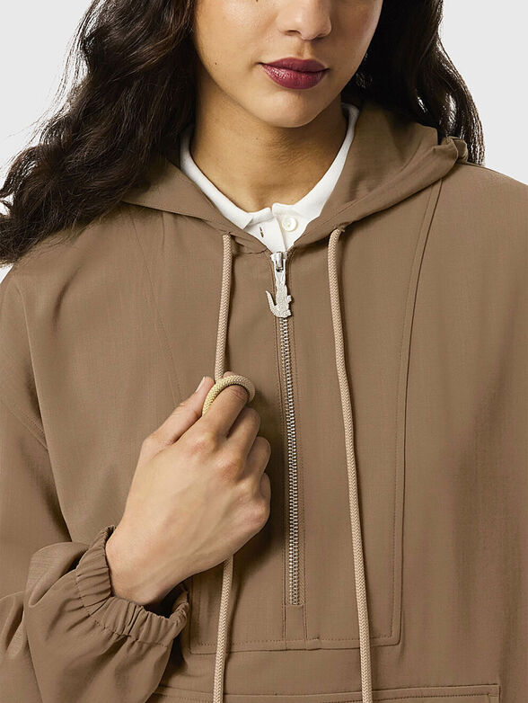 Oversized jacket with hood - 4