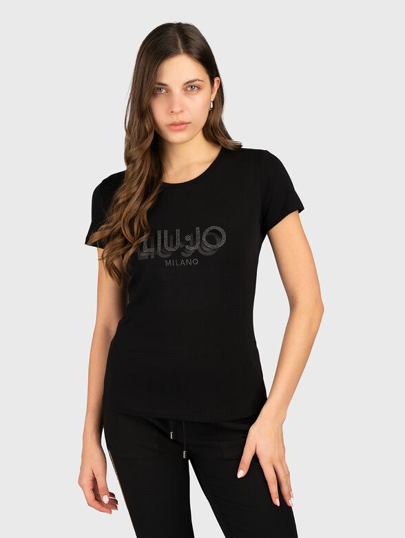 Black T-shirt with logo - 1