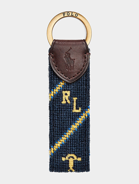 Keychain with embroidery and leather detail - 1