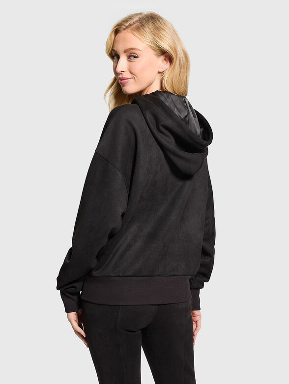 Black hooded sweatshirt with laces - 3