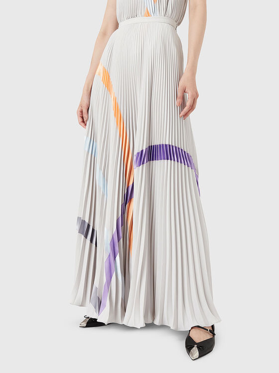 Geometric print pleated skirt - 1