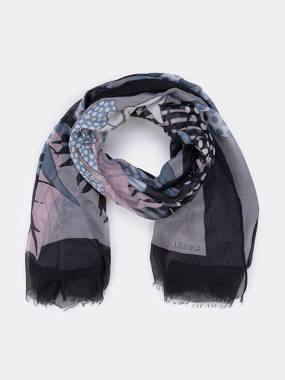 Rectangular scarf with print - 1