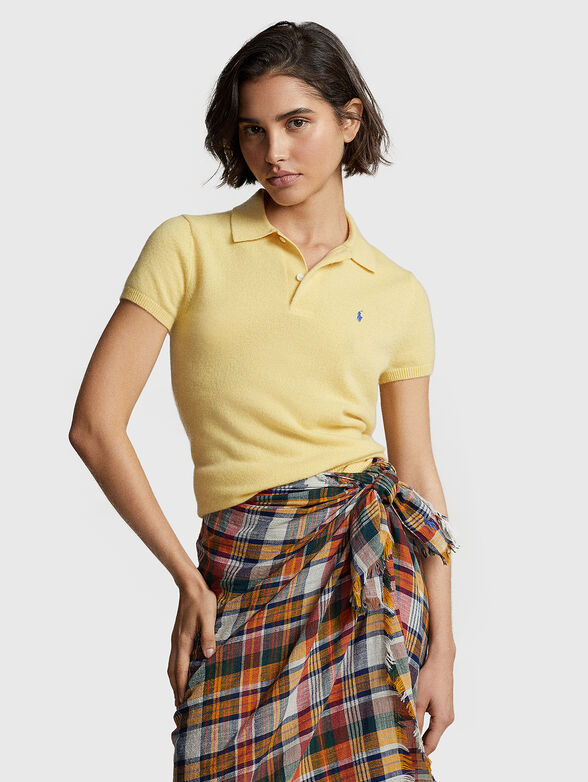 Yellow cashmere Polo-shirt - 1