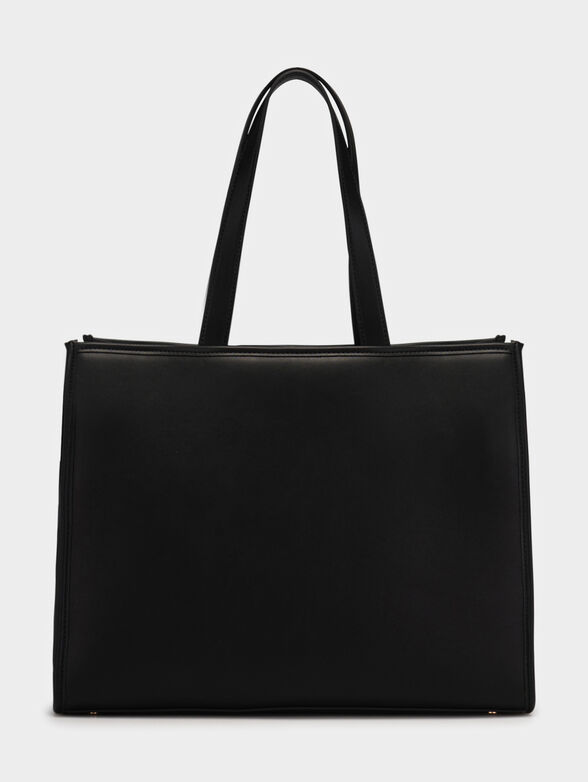 Black shopper bag with intertwined texture - 2