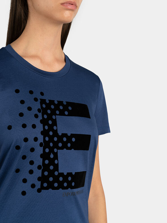 Black cotton t-shirt with logo letterings - 2