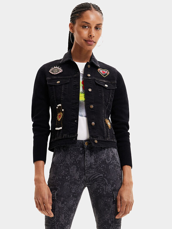 DENVER denim jacket with colorful embroidery - 1