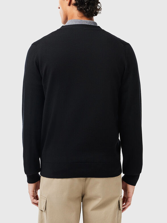 Black wool cardigan - 3