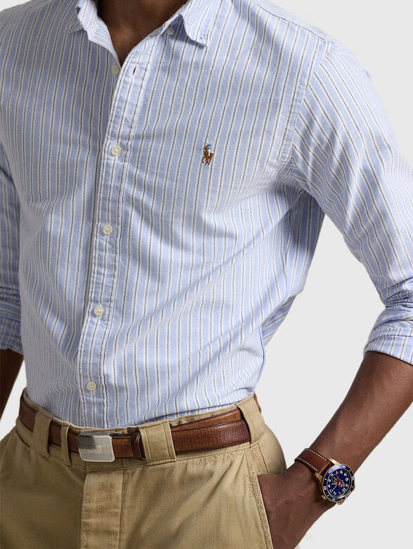 Striped shirt with logo embroidery - 3