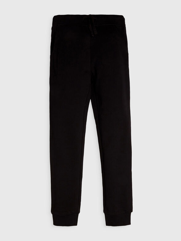 Black cotton sports trousers with logo detail - 1
