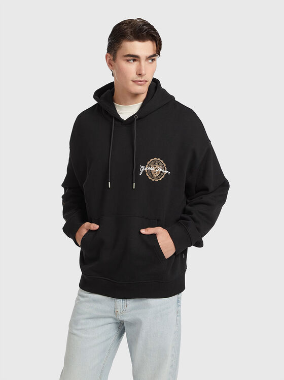 Cotton sweatshirt with hood and logo detail - 1