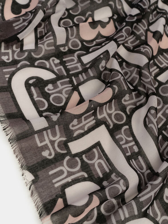 Scarf with contrasting logo print - 2