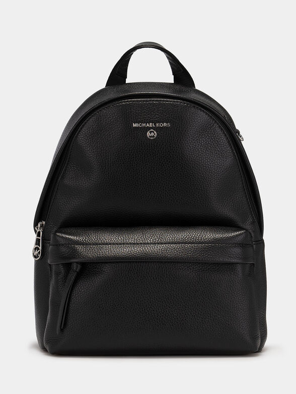 Black leather backpack - 1