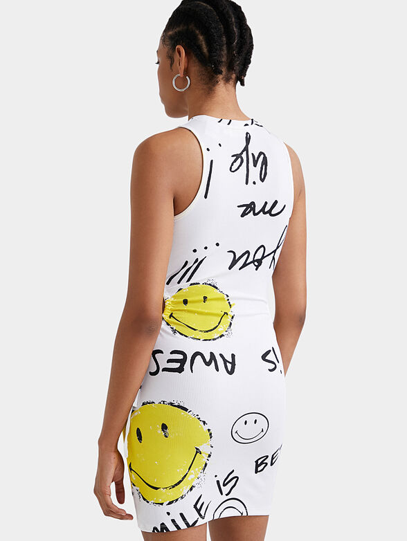 Smiley mini dress in white color - 2