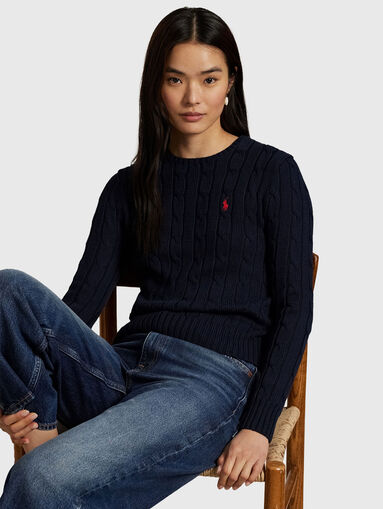 Cable knit cotton crew neck jumper - 5