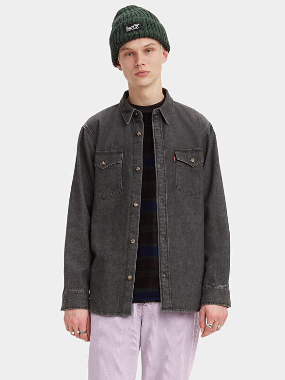 Levi's® black denim shirt with washed effect - 1