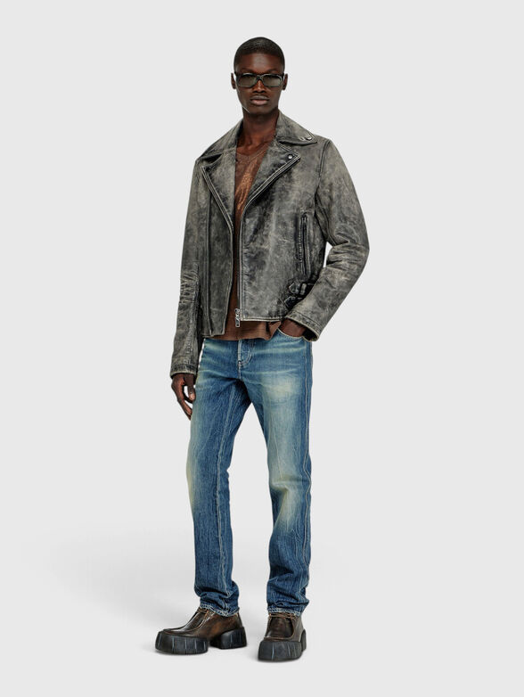 Leather biker jacket - 2