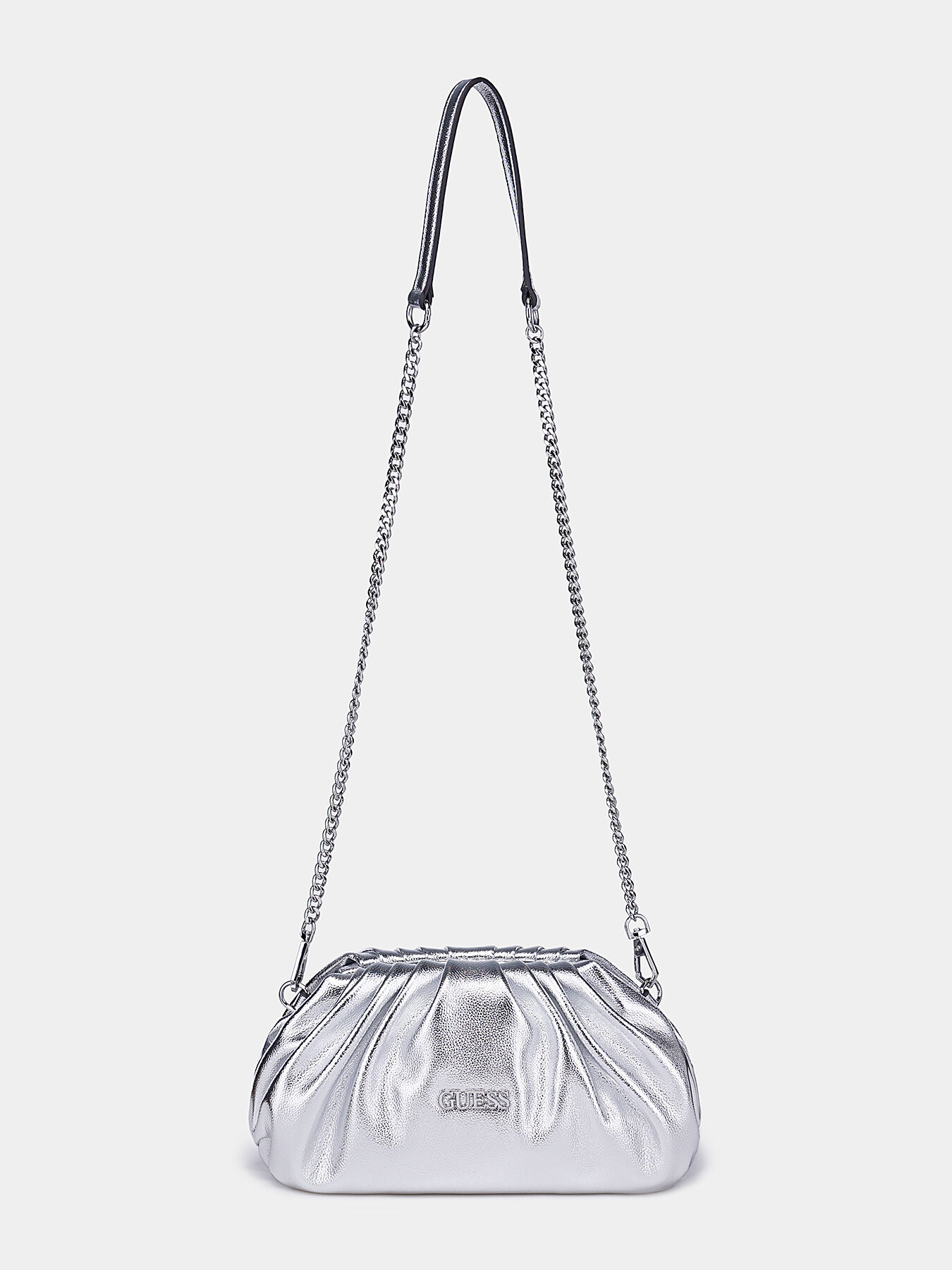 Guess silver clutch bag hot sale