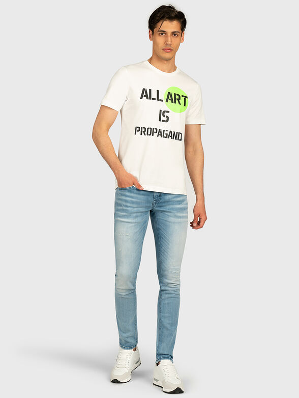 Cotton t-shirt with contrasting lettering - 1