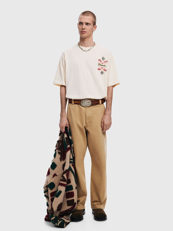 WISCONSIN cotton T-shirt with accent back - 2