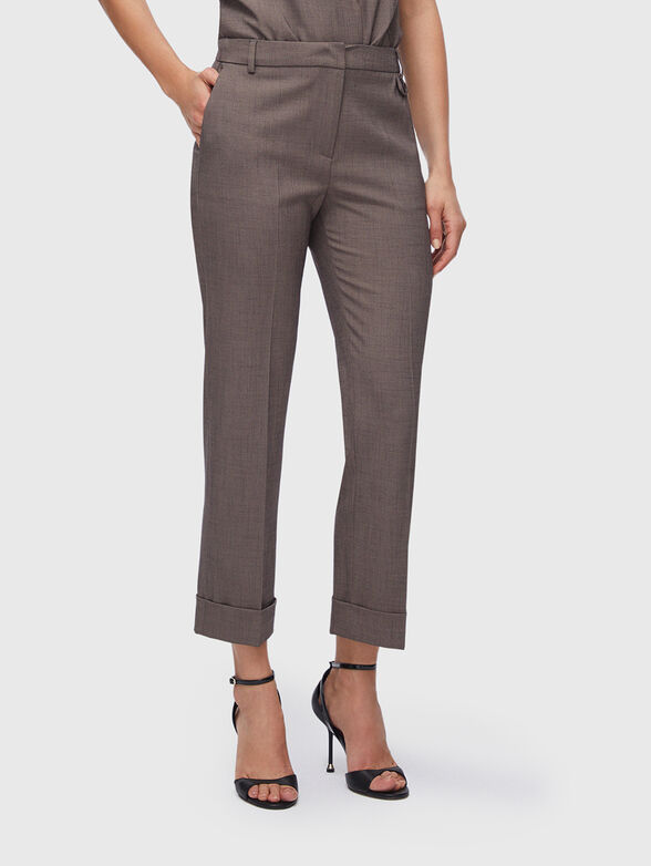 Melange  fabric pants - 1