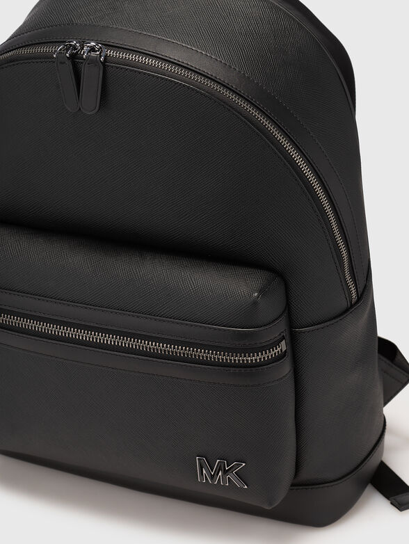 Leather backpack with logo - 3