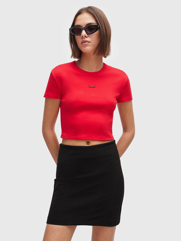 DELUISA cropped T-shirt in elastic ripstop - 1