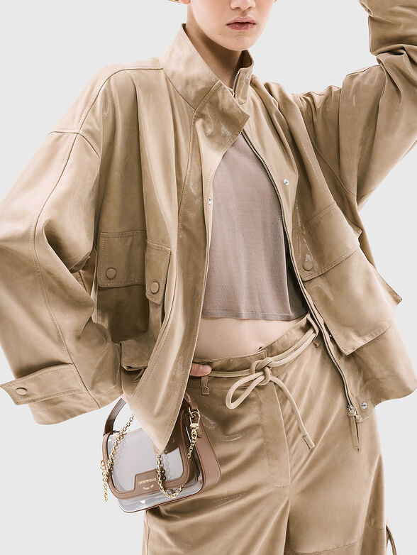 Leather trousers with cargo pocket - 5