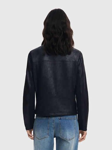 Eco leather jacket in black - 3
