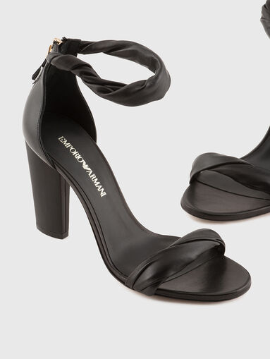 Leather heeled sandals - 4