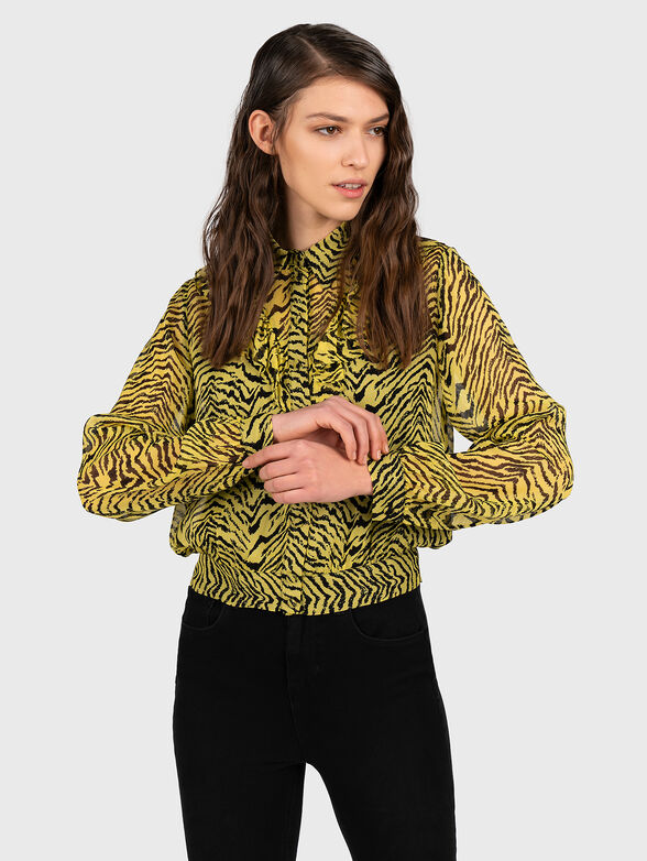 Yellow shirt with animal print - 1