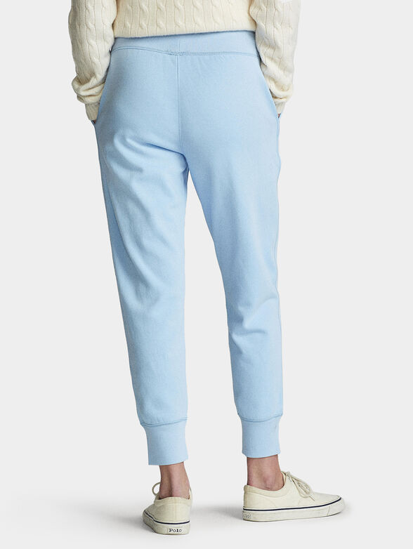Light blue sports trousers with logo embroidery - 2