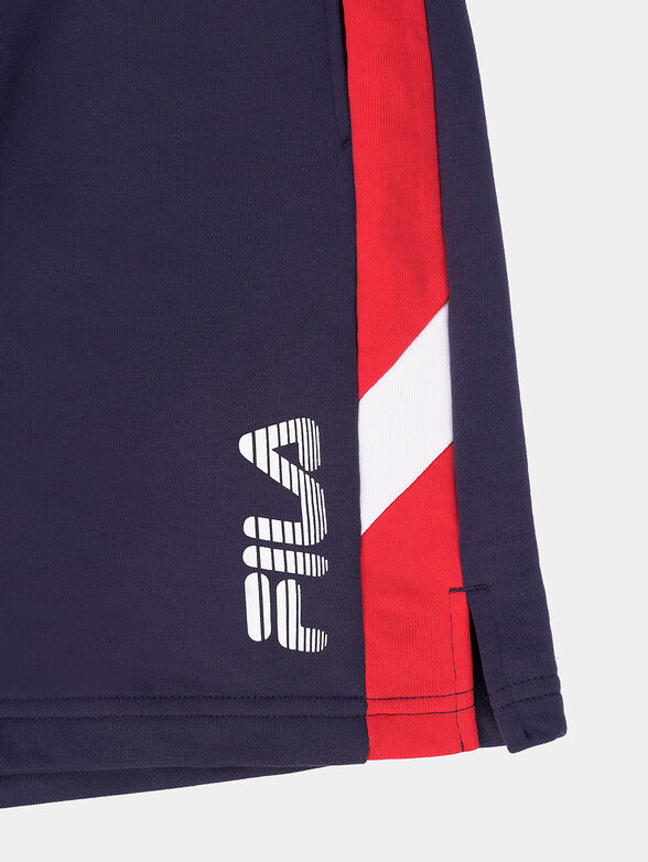 Blue shorts with logo print - 3