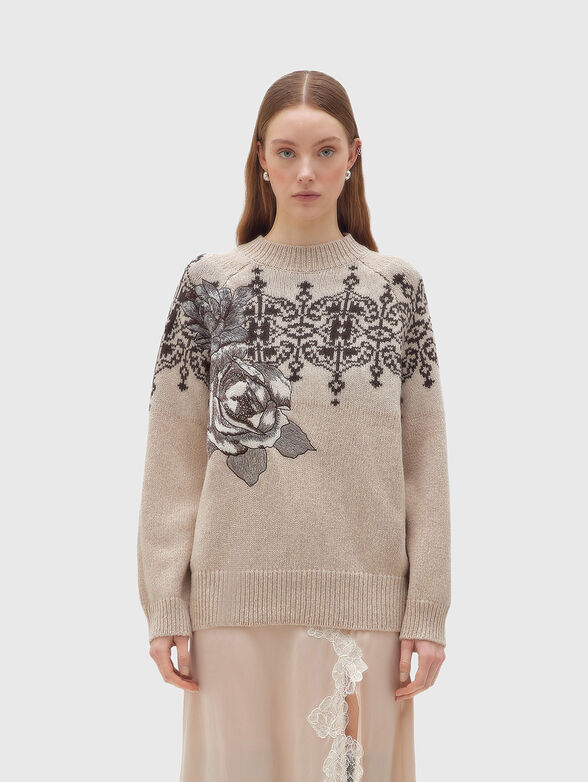 Wool sweater with contrast detail - 1