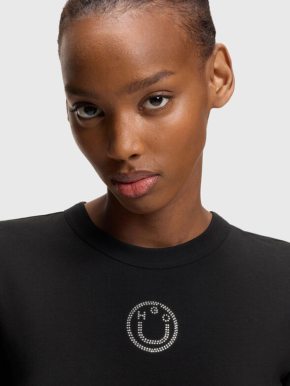 Cropped blouse with rhinestones - 4