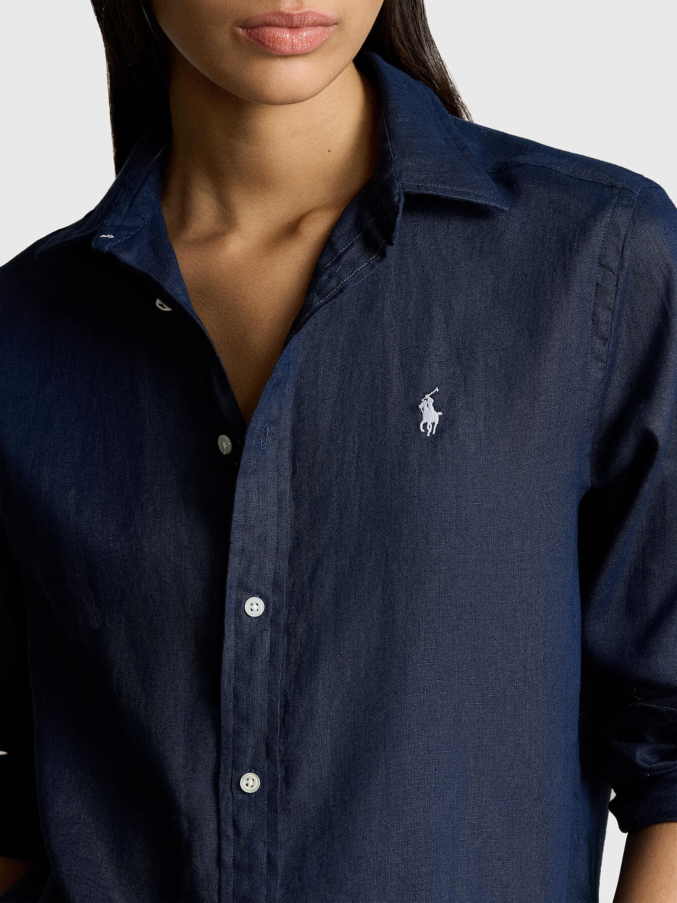 Linen shirt in dark blue brand POLO RALPH LAUREN Globalbrandsstore en