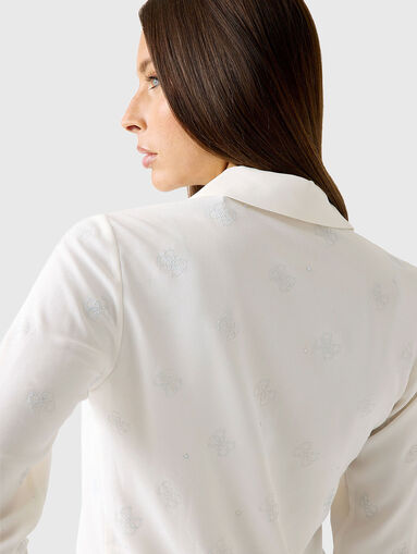 Long sleeved shirt with 4G logo rhinestones - 4