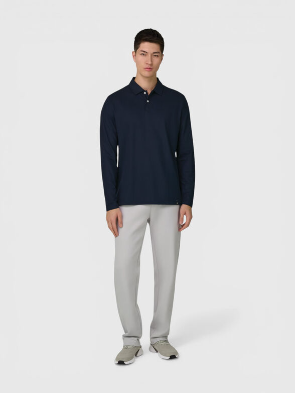 Dark blue long-sleeve polo shirt - 2