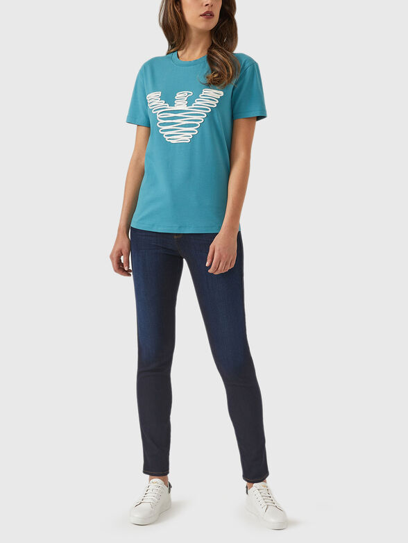 T-shirt with oval neckline and logo embroidery - 2