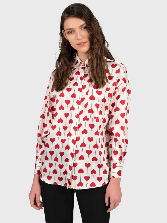 Shirt with hearts print - 1