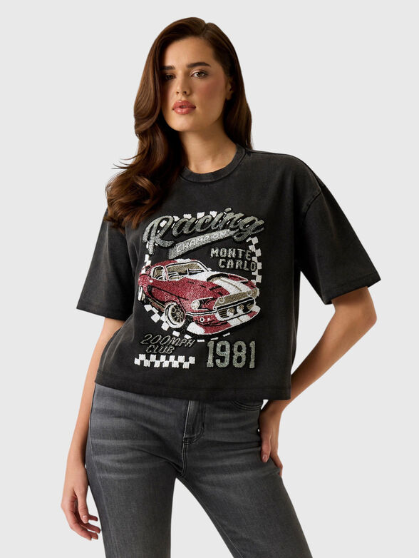 Black cotton t-shirt - 2
