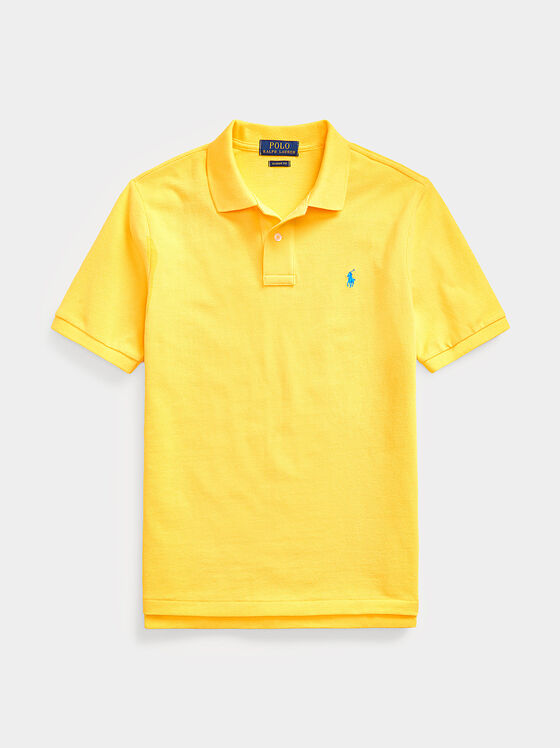 Жълт поло-шърт с лого бродерия - 1