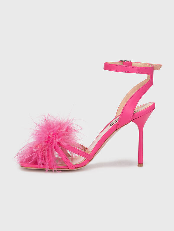 CAMELIA 08 black leather sandals heel - 4